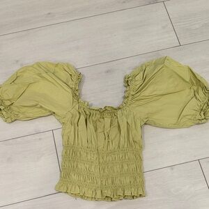 Levi's Light Olive Puff Sleeve Blouse